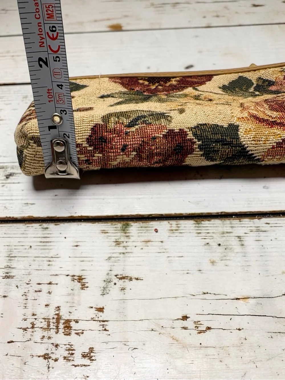 Vintage Small Floral Tapestry Zipper Clutch Cosmetic Bag Boho Pouch 7” x 4.5”